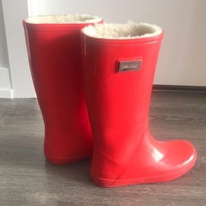 Rubber Boots with Real Sheepskin Lining